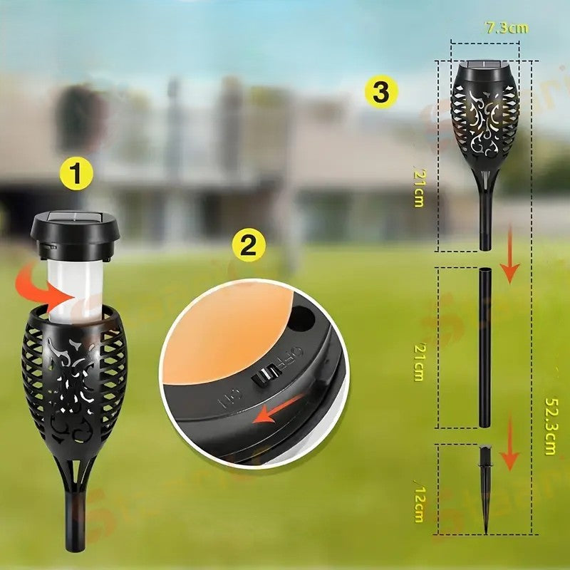 Lot de 2 Torches Solaires