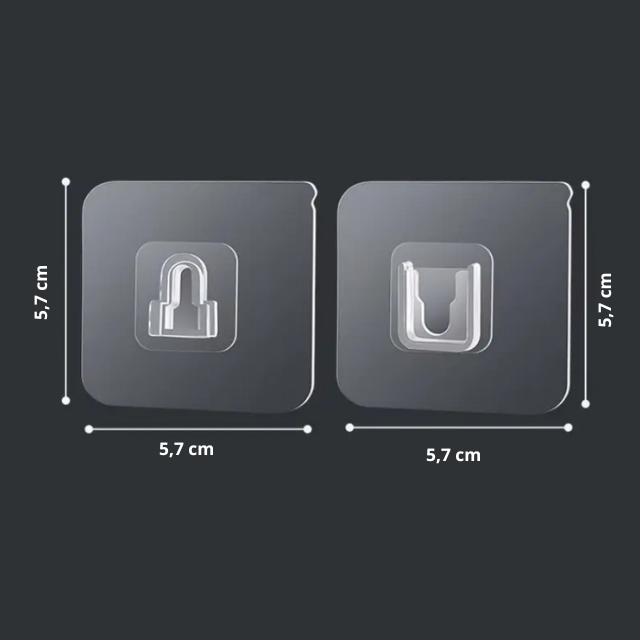 Fixation transparente sans perçage (10 paires)