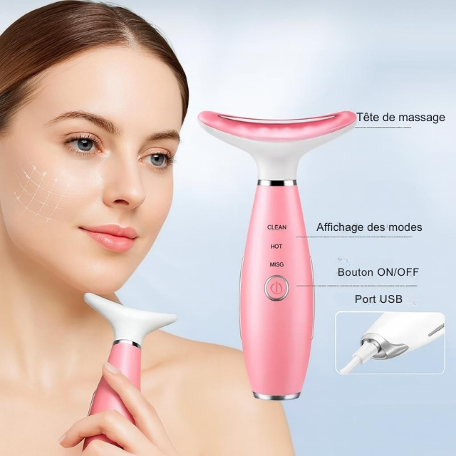 Appareil de Massage Facial Chauffant 3-en-1