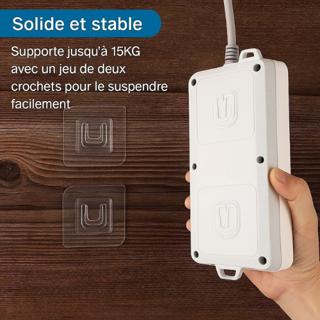 Fixation transparente sans perçage (10 paires)