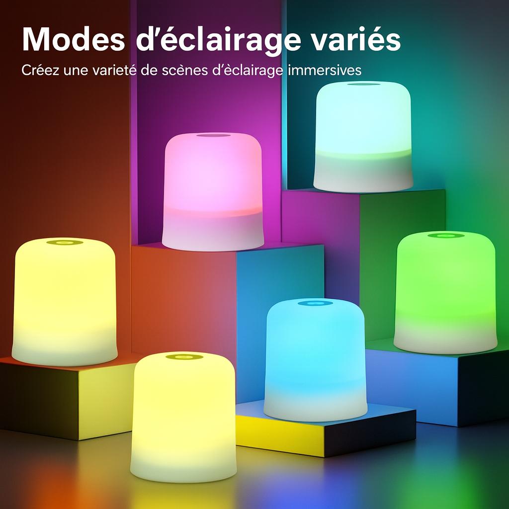 Lampe de Chevet Tactile multicolore