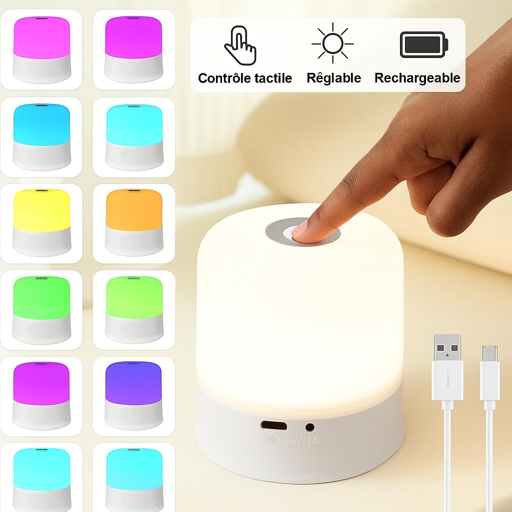 Lampe de Chevet Tactile multicolore