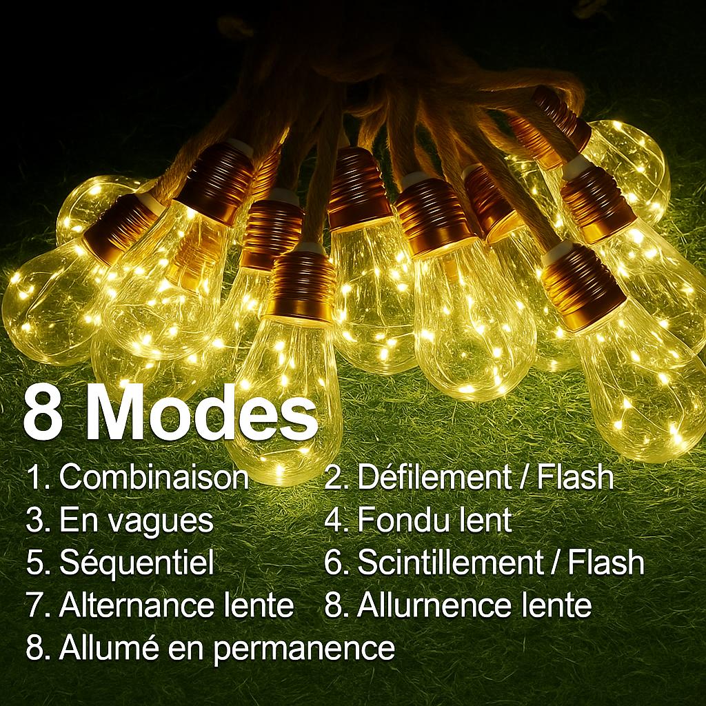 Guirlande d'ampoules solaires (lot de 10)
